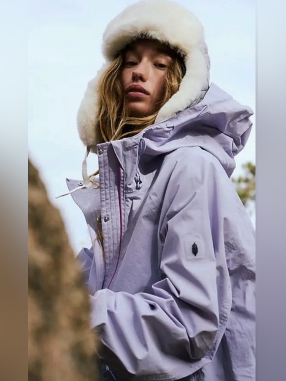 Free People Singin' In The Rain Packable Jacket. NWT Lavendar fog - Picture 2 of 5